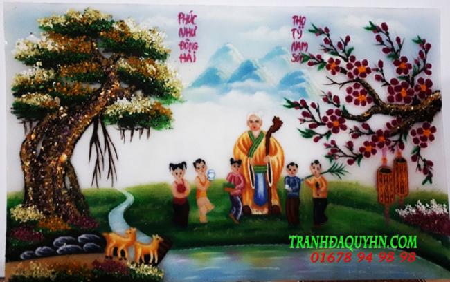 tranh đá quý tranh mừng thọ bà QMT13